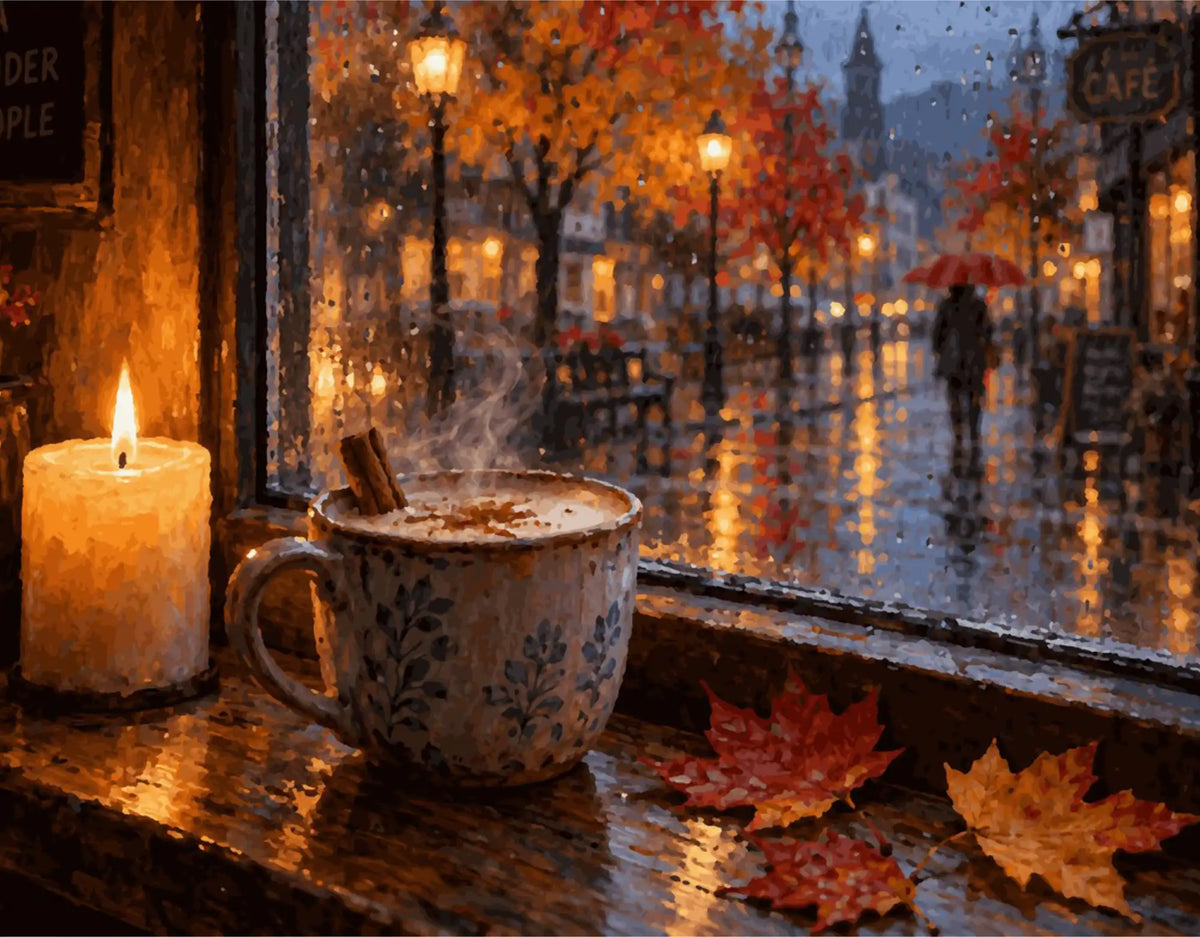 Chai Latte im Herbstlicht
