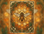 Bienenkönigin auf goldenen Waben
