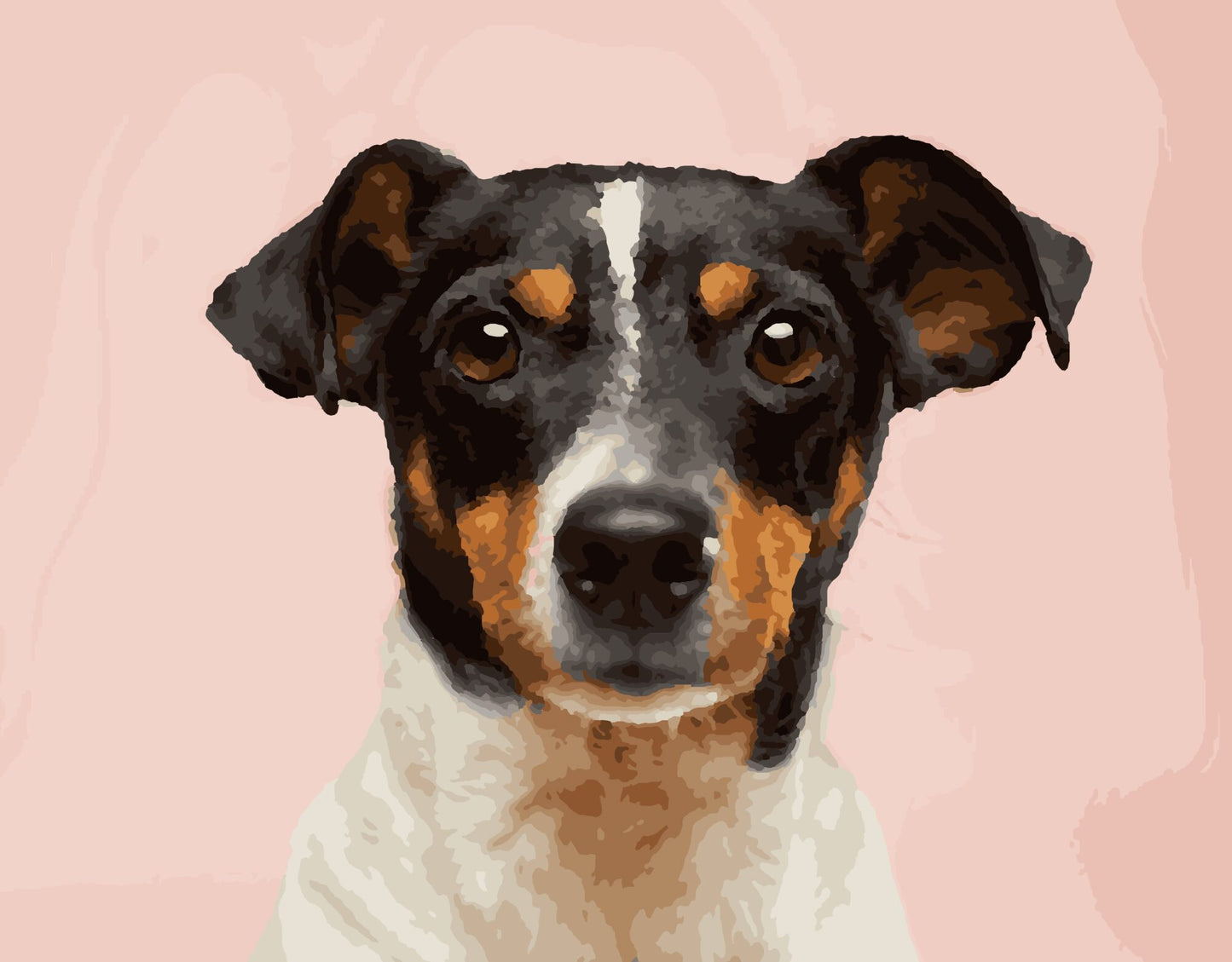 Digital painting by numbers, dog, Jack Russell