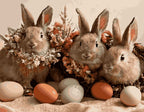 Fluffy Bunnies in a Spring Nest