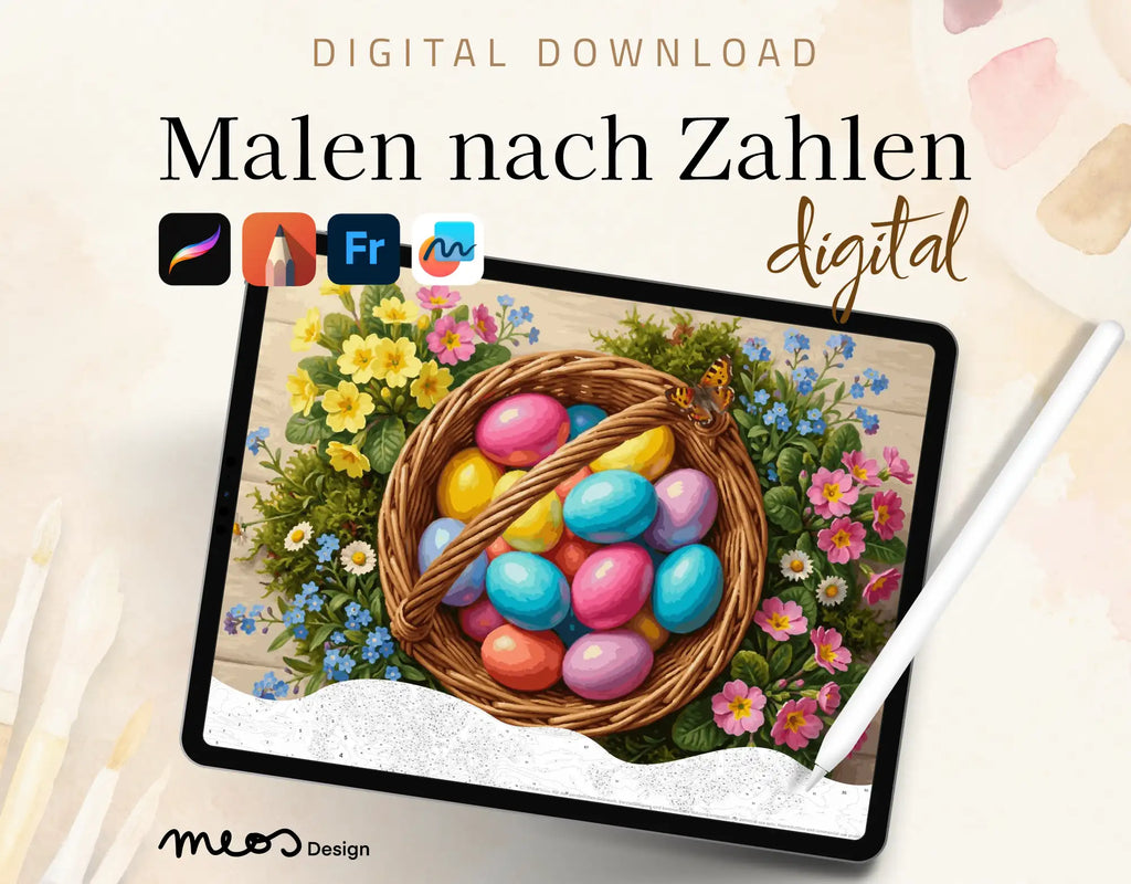 Bunte Eier zwischen Blütenträumen