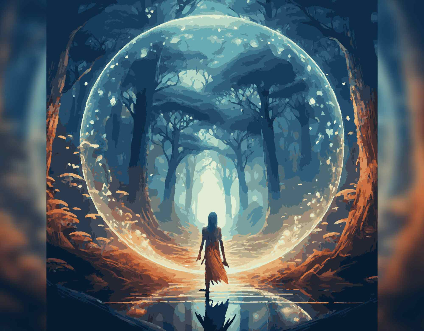 Digital paint by numbers, Magical sphere in the forest