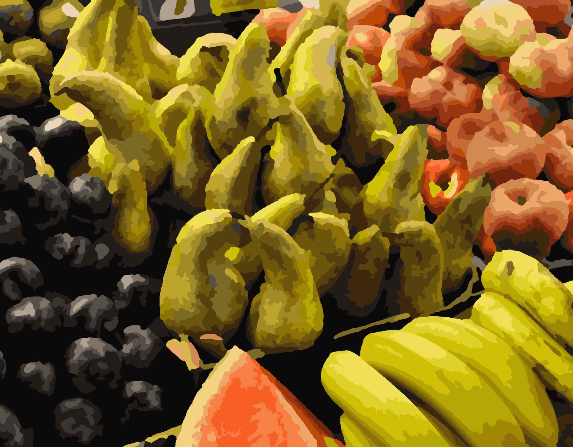 Bunte Marktfrüchte