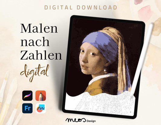 Digital painting by numbers, The Girl with the Pearl Earrings