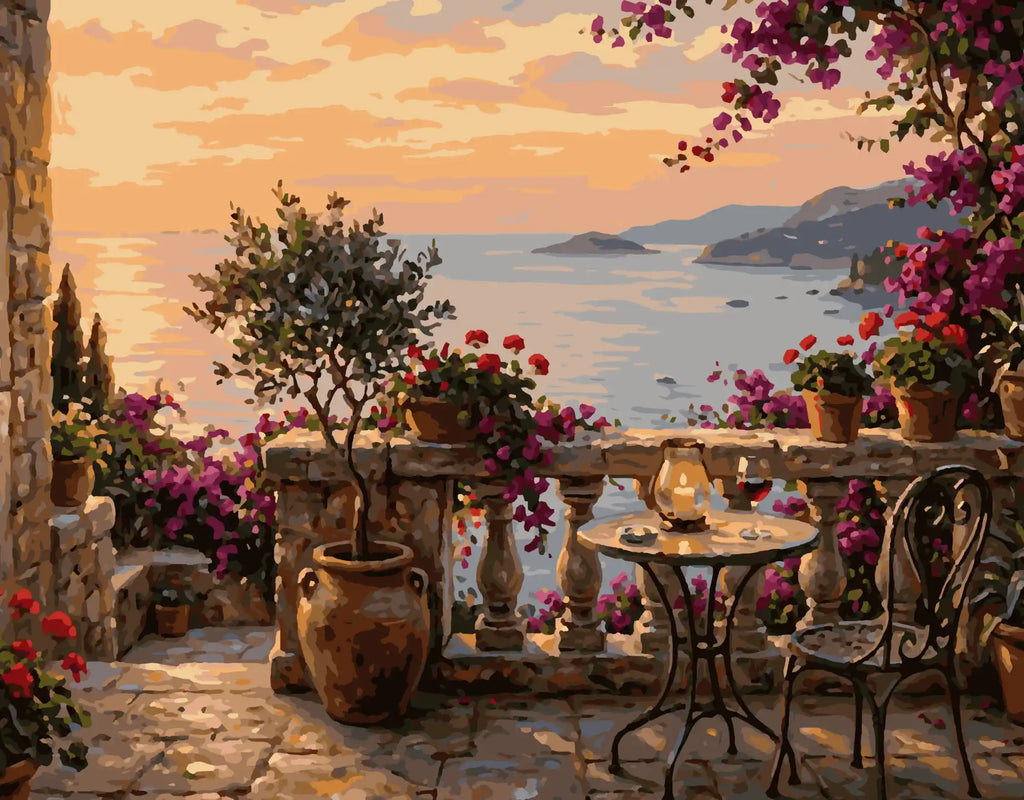 Die Terrasse im letzten Licht