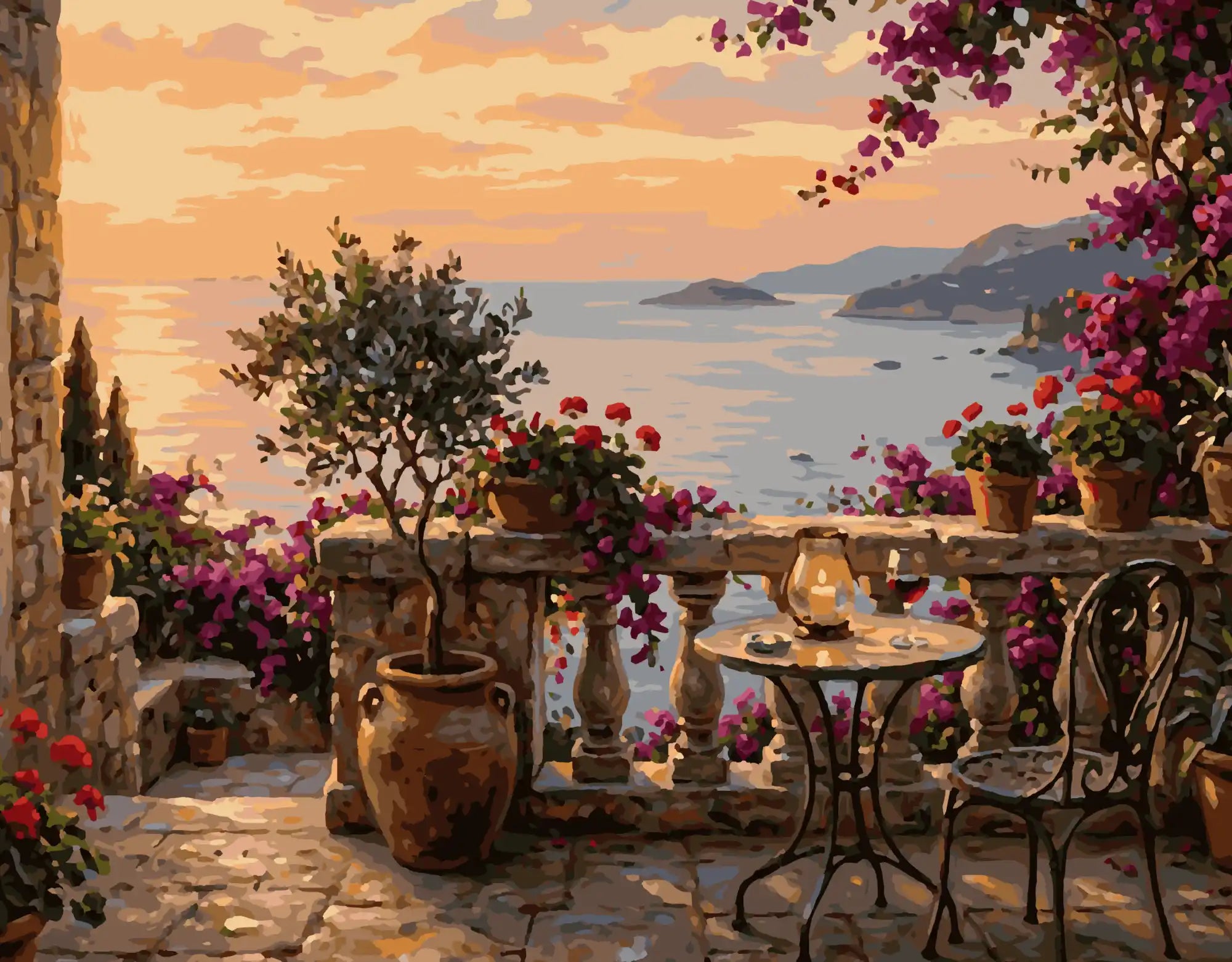 Die Terrasse im letzten Licht