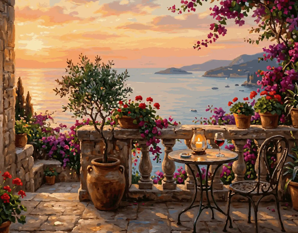 Die Terrasse im letzten Licht