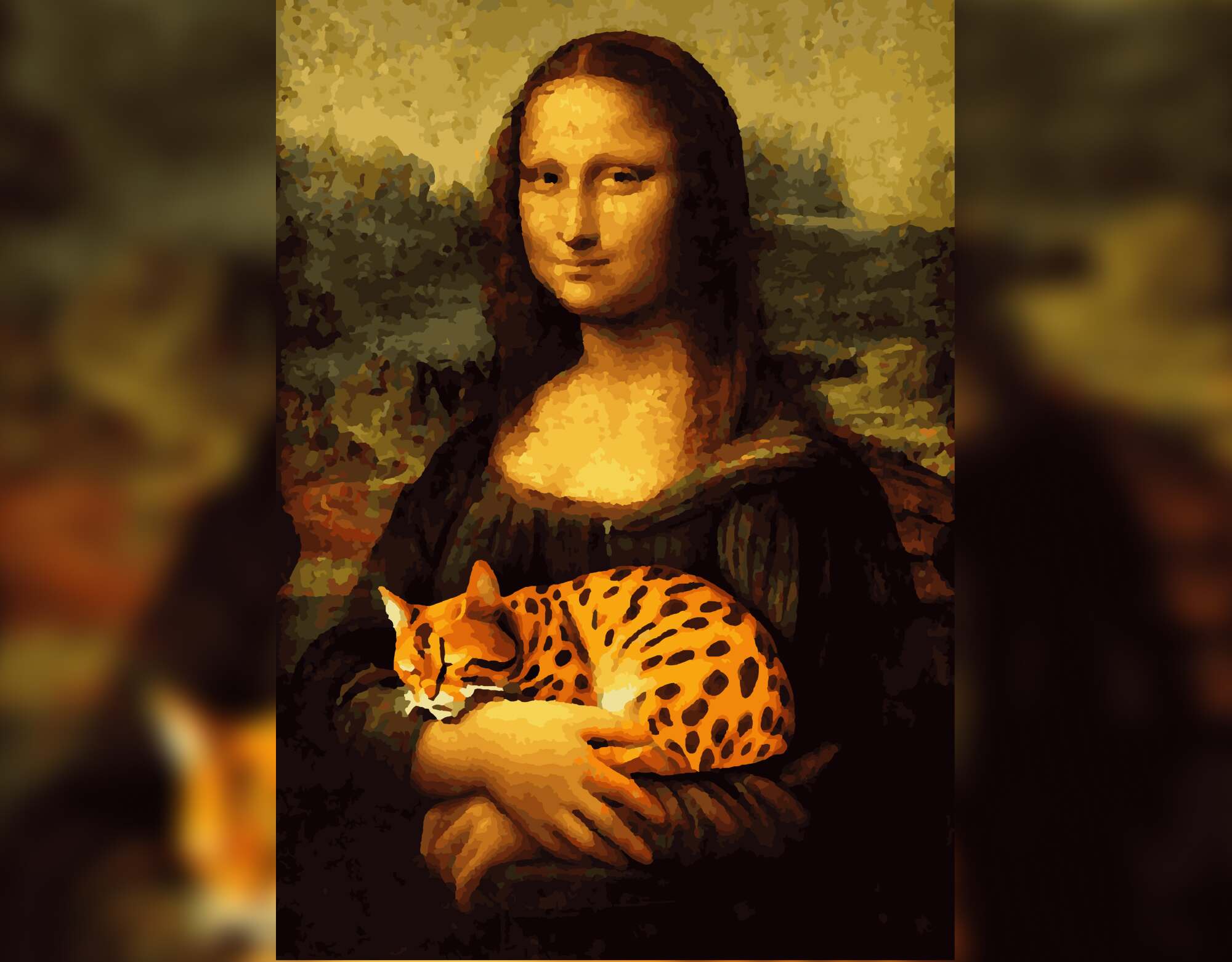 Art Meets Grace - Mona Lisa with cat