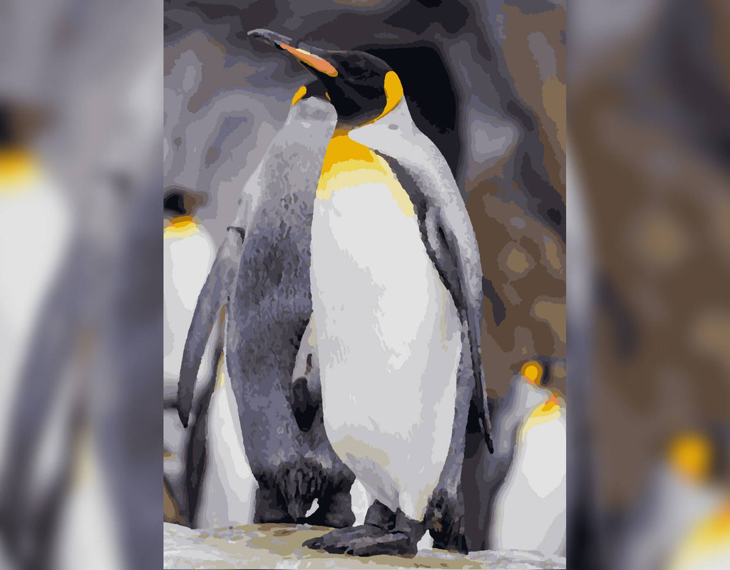 Fröhlicher Pinguin-Moment