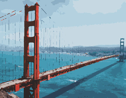 Digital painting by numbers, Golden Gate Bridge