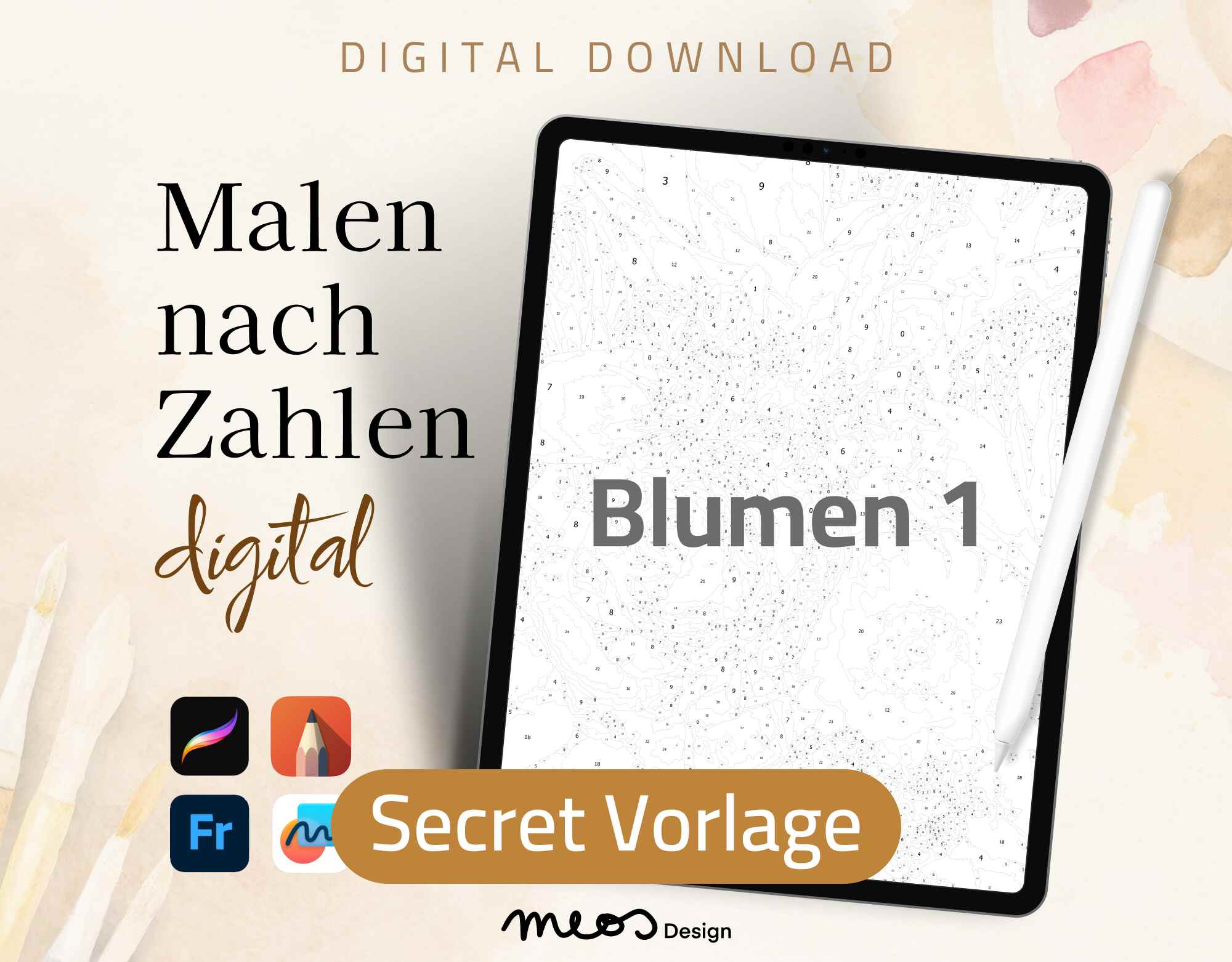 Secret Vorlage, Blumen 1