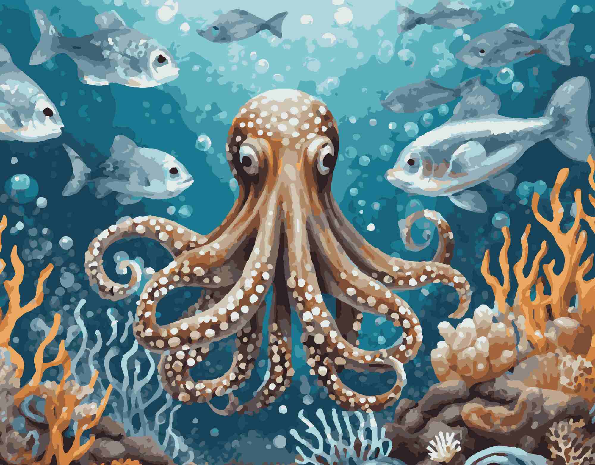Octopus, underwater world