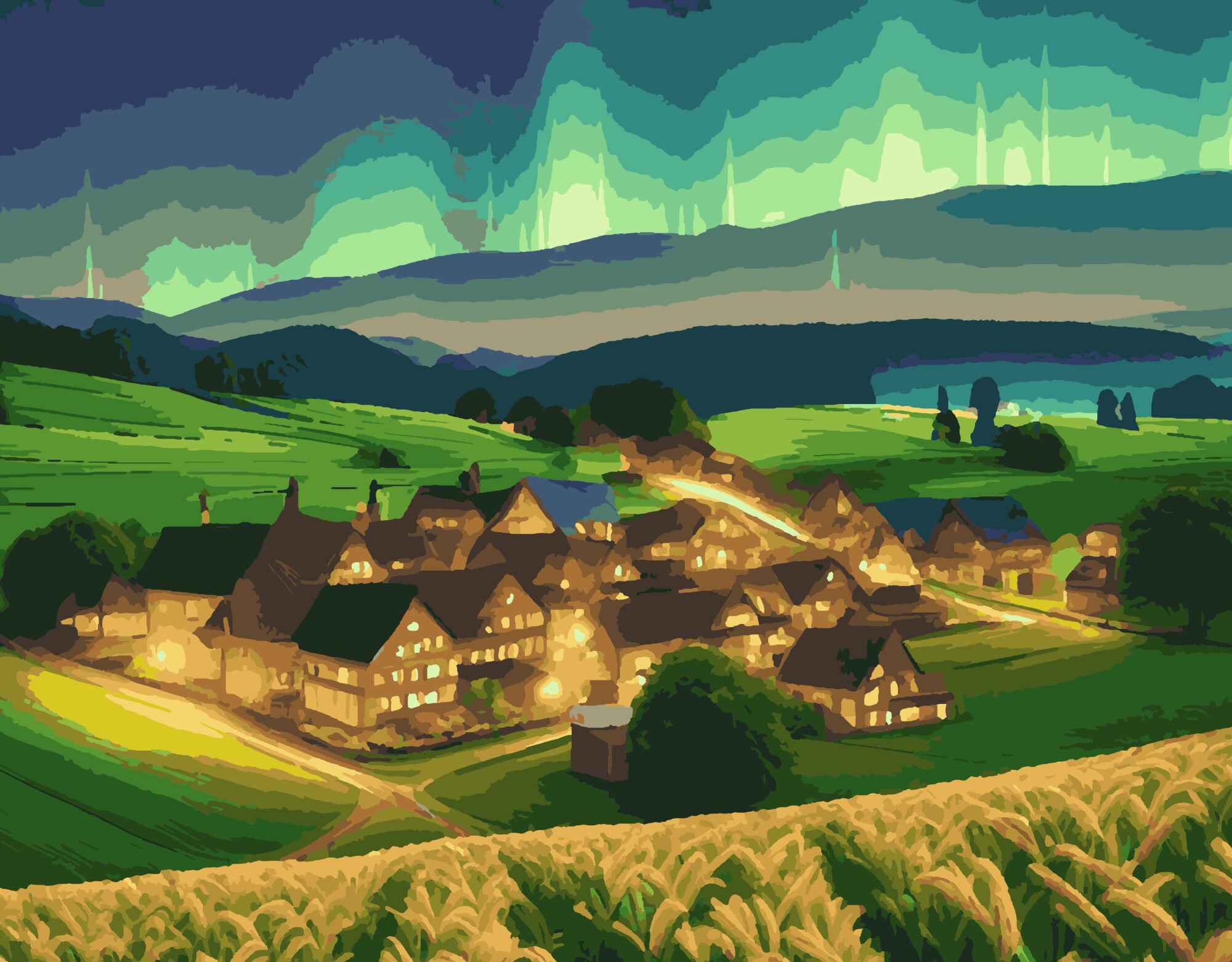 Magische Nacht im Dorf