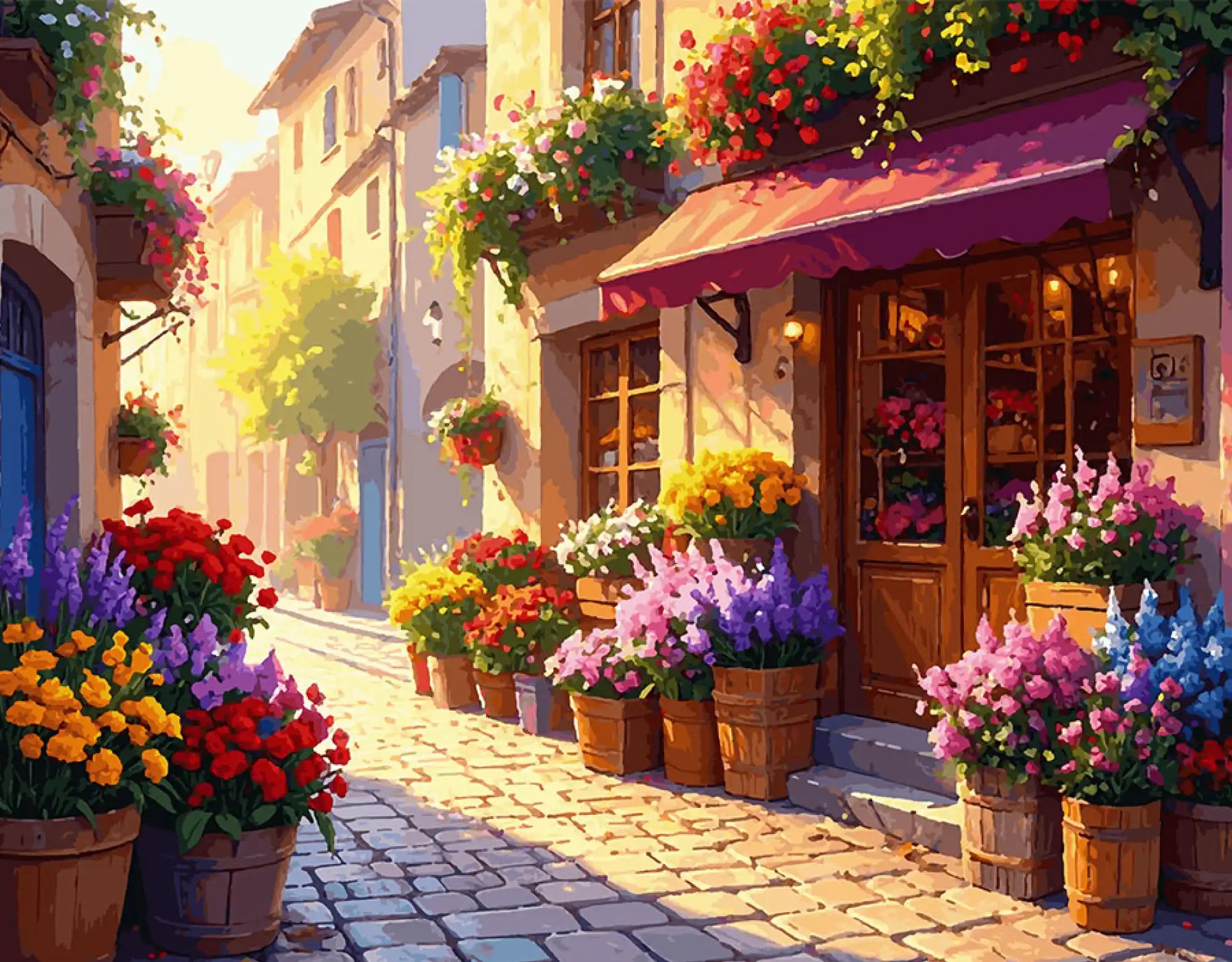 Blumenladen zwischen Kopfstein und Sommerwind